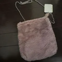 ピンクファーショルダーバッグ