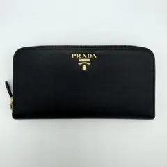 【美品】プラダ サフィアーノ 長財布 1ML506 ブラック ラウンドファスナー