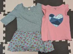 babygap 半袖Tシャツ ピンク グレー 花柄