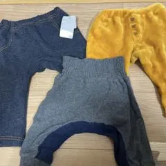 デニム・グレー・イエローファー3点セットパンツ