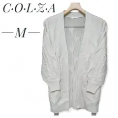 新品　コルザ　ケーブルニットカーディガン　アイボリー　ベルト付　M