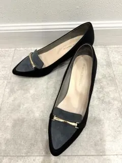 【未使用級】オリエンタルトラフィック 黒 ポインテッドトゥ ビットパンプス 23