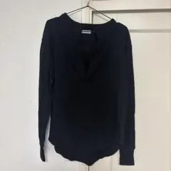 ディープＶネックスウェット　薄手　黒　シールームリンのサムネイル