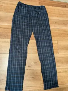 ikka チェック柄 ロングパンツ 150cm