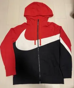 Nike ナイキ ジップパーカー パーカー L レッド 赤 ブラック 黒