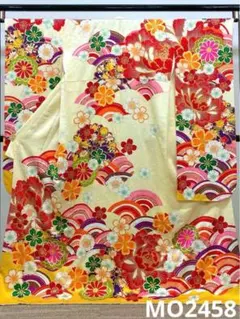 ポリエステル 振袖 牡丹 紋意匠 ぼかし八掛 躾糸付き FU052 - メルカリ