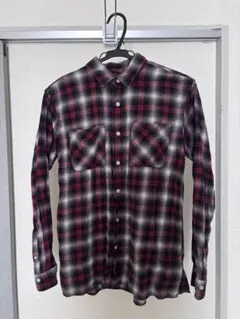 WEGO チェック柄長袖シャツ ピンク ブラック M