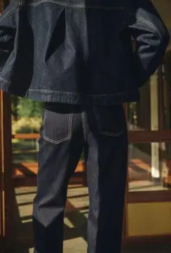 H＆M ダークブルー ストレートデニム ハイウエスト 品薄商品