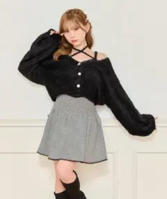 【apres jour】シャギーニットアンサンブル　黒