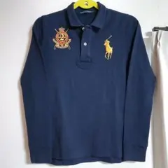 【良品】ラルフローレン ポロシャツ 長袖 ネイビー ポニー レディース