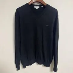 LACOSTE ラコステ ブラック Vネックセーター 7