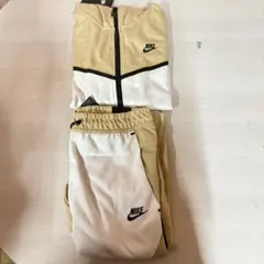 NIKE TECH FLEECE セットアップ ベージュ×ホワイト M