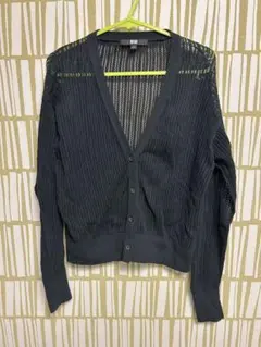 UNIQLO 透かし編み 長袖カーディガン Sサイズ ブラック