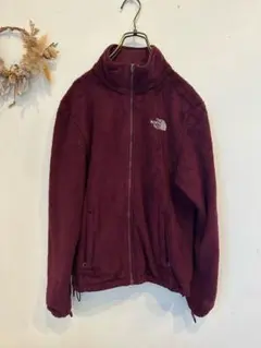 ノースフェイス　フリース　　ジップ　ボルドー