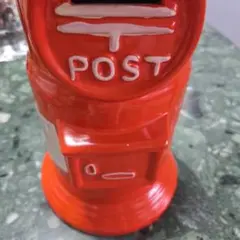 昭和レトロ】郵便ポスト型 貯金箱 陶器製 アンティーク風 インテリア
