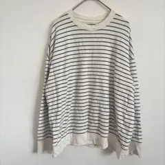 ユニクロ　UNIQLO スウェット　プルパーカー　ボーダー　ゆったり　カジュアル