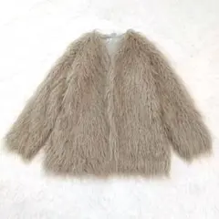 6 ロク フェイクファーコート ベージュ S