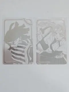 伊黒小芭内＆甘露寺蜜璃　2種　箔カードコレクション　鬼滅の刃　ジャンプショップ