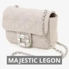 MAJESTIC LEGON ビジューキルティングショルダーバッグ アイボリー