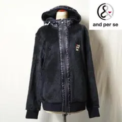 and per se アンパスィ フリースボアジャケット L ネイビー