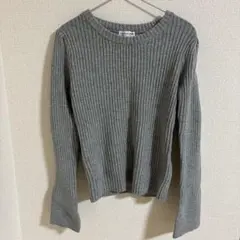 グレー リブ編み ニットセーター ONEサイズ