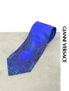 Y116/美品 GIANNI VERSACE ネクタイ 幅9.5cm ペイズリー