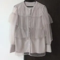 ジャスグリッティー　チュール　ブラウス