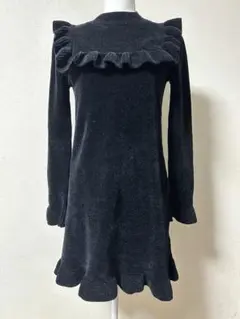 【美品】ZARAデコルテフリルニットワンピース ザラ