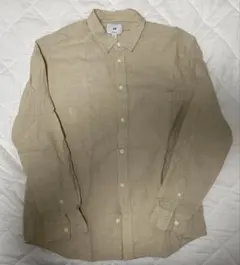 H&M ベージュ リネンコットン長袖シャツ M