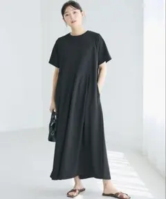 【新品/タグ付き】coca コカ　ライトエンボスタックワンピース　半袖　Lサイズ