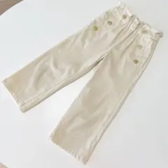 【美品】GU 白ワイドパンツ110cm 金ボタン付き マリンスタイル ジーユー