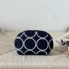 数量限定⚮̈ミナペルホネン　シェルポーチ　tambourine navy