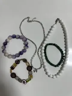 アクセサリー まとめ売り ネックレス ブレスレット ビーズ 天然石５個セット