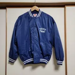 Hanes プリントロゴ ネイビーブルゾン