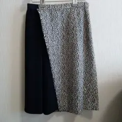 Gabardine K・T ラップ風スカート　ネイビー