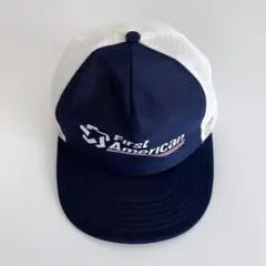 アメリカ製 プリント 配色 メッシュキャップ トラッカー ベースボール ネイビー