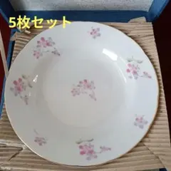 昭和レトロ 深皿 花柄陶磁器皿 直径約23cm 金縁