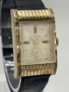 ロード エルジン 40-50年代 スモセコ 黒文字盤 手巻き 14KGF 稼働