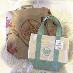 TRADER JOE'S ミニトートバッグ パステルカラー ミント トレジョ