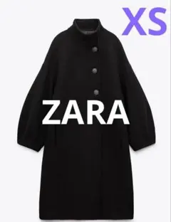 ZARA ウールブレンド ハイネックコート XS