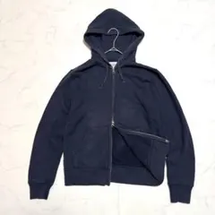 OLD UNIQLO 00sダブルジップパーカー S ネイビー y2k 短丈