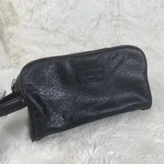 Bellagio セカンドバッグ 本革 黒 クラッチバッグ ダブルファスナー