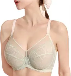 ブラジャー E85 花柄レース シースルー ワイヤー入り パッド