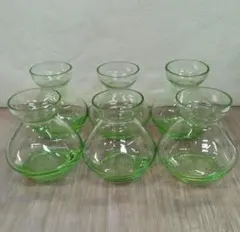 昭和レトロ/水耕栽培/花瓶 /レトロガラス/球根用ガラス瓶6個セット/793