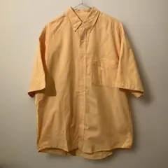 eddie bauer 半袖ボタンダウンシャツ オレンジ　白タグ　90s