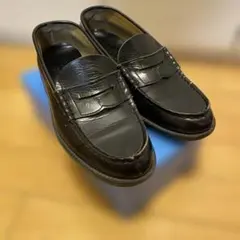 HARUTA ブラックレザー コインローファー　25.5 メンズ高校生中学生