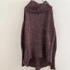 ANN TAYLOR【S】ニット パープル タートルネック 長袖 セーター 人気のサムネイル