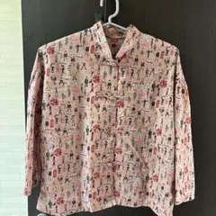 ロンドンキャラクター柄長袖シャツ