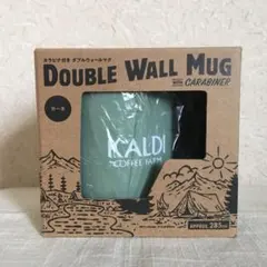 【新品】カルディ カラビナ付き ダブルウォールマグ カーキ　マグカップのサムネイル