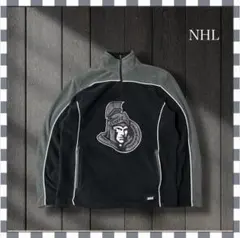 1432/NHLオタワセネターズ チーム刺繍ロゴ フリースハーフジップ S
